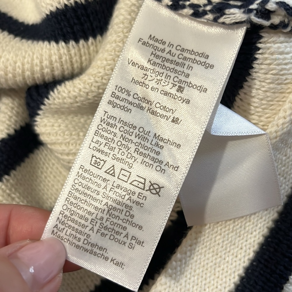 J Crew Striped Cotton Lady Jacket Cardigan Size 2X - Picture 11 of 13